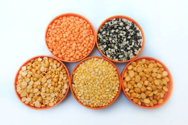 Five types of lentils that are widely consumed in India. These are mung bean, chickpea lentil, black gram, red masur lentil, and pigeon pea.