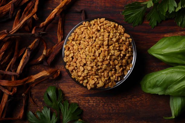 Fenugreek seeds with Basil